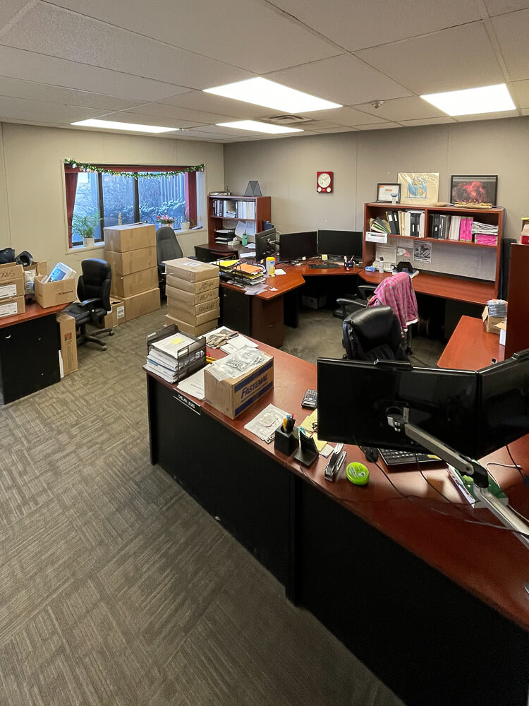 Commercial cleaning services in Burlington. Open concept office space.