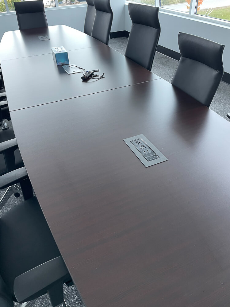 top service commercial cleaning in brantford. office board room with long table and chairs around.